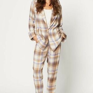 Flynn Skye Plaid oversized button Blazer size XS